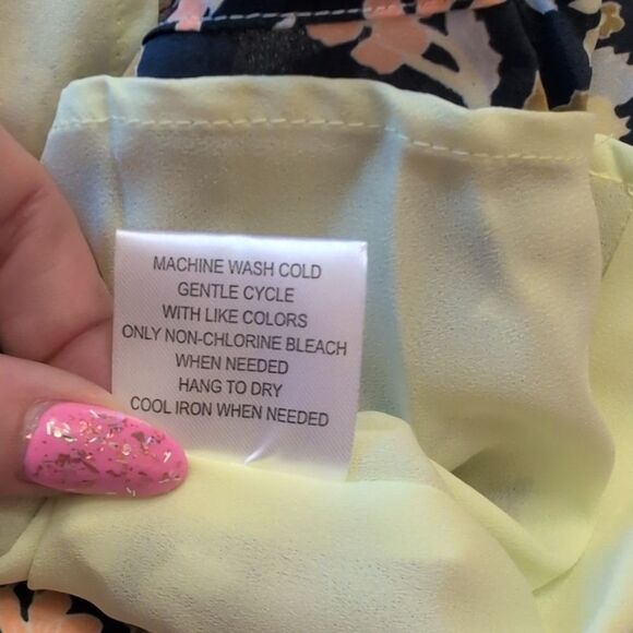 NWT ModCloth Unique Persona Midi Dress Long Sleeve Yellow Floral Dragonfly 4 - Picture 6 of 14